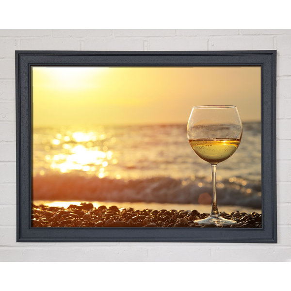 Haus am Meer Wein am Strand Gerahmter Druck Wayfair.de